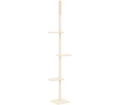 Árbol Rascador para Gatos de suelo a techo crema 267,5-297,5 cm