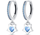 Earrings For Women 100% 925 Silver Plate Golden Sunflower Cherry Pendant Earrings Fine Wedding Engagement Party Jewelry Gifts