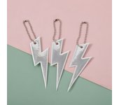 3PCS Reflective Keychain Lightning Shape Reflective Pendant for Bags Strip Ornaments Adults Children Night Safety Accessories