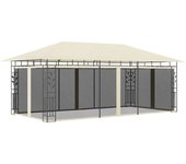 Cenador con mosquitera color crema 6x3x2,73 m