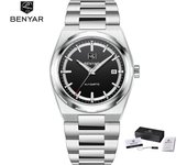 BENYAR 2024 New 38MM Top Brand Men's Automatic Mechanical Watches Stainless Steel Business 5Bar Waterproof clock reloj hombre