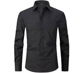 M~6XL Men's French Cuff Dress Shirt White Long Sleeve Social Male Shirts Regular Fit Party Dinner Wedding Cufflinks Formal Shirt