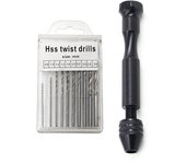 11 unids de manual de taladro de mano, espiral mini taladro de mano con las piezas