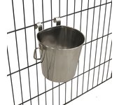 Bebedero de Cubo para Perros Ibañez de Acero Inoxidable para Colgar en Jaulas - 3.800 Ml