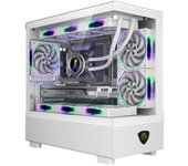 Caja ordenador gaming keep out xc - 301w glass matx argb cristal templado blanco