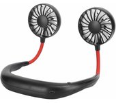Ventilador de Cuello Colgante portátil, ventilador de Banda para el cuello personal Manos libre, ventilador recargable USB de 3 velordades, mini VENTILADOR DE Banda para el cuello (Negro)
