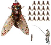 Señuelo de Peach with Fly Biónica (20 piezas), Nuevo señuelo de Peach with Cebo Blando 2024, aparejos de Pesque que atraen peces, señuelo de Peach with Fly pequeño de 16mm