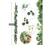 170cm Artificial Eucalyptus Hanging Plants Fake Babys Breath Plants Vines Silk Plants Wall Leaves for Home Garden Wedding Decor