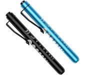 Pen Flashlight, Diagnostic Pen Flashlight, 2 Pieces Reusable with Pupillometer for Nurses Doctors with Pocket Clip (Black and White)