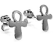 Inmaculada Romero Pendientes Plata Ley 925m Cruz Vida 10mm Mujer Joyería Diamante