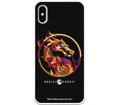 Funda original compatible con iPhone X o XS con un diseño de Mortal Kombat Logo Fire