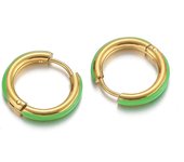 1 Pair Stainless Steel Enamel Hoop Earrings Women Ear Clips Kids Earring Children Gifts Huggie Wholesale Fashion Jewelry