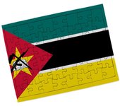 MERCHANDMANIA PUZZLE PEQUEÑO TAMAÑO APROX. A5 DE 48 PIEZAS CON MARCO bandera mozambique pais gobierno mozambiqueño rompecabezas puzle para adulto