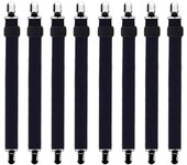 8Pcs (30cm to 120cm) Adjustable Fitted Sheet Bed Sheet Tensioner, Adjustable Tensioners, Fits All Beds and Mattresses, Black