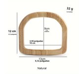2PCS Natural Color Hexagonal Trapezoid Beach Straw Bag Woven Bag Handle Wooden Handbag Handle Replacement DIY Bag Accessories