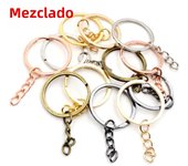 20 pcs/lot Key Ring Chain 6 Colors Plated 50mm Long Round Split Keychain Keyrings Wholesale