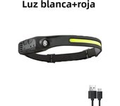 1/2/3-wire LED Headlights with 5 Lighting Modes, Super Bright Sensing COB Headlights, Flashlight, USB Charging