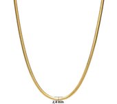 Punk Fashion Snake Bone Chain Link Necklace 1.5mm/2.4mm Gold Silver Color Stainless Steel Chains For Women Men Jewelry Gift