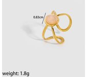 Encanto Anillos irregulares de acero inoxidable para mujer, anillos abiertos geométricos chapados en oro de 18 quilates, joyería para dedo, regalo de boda