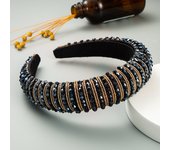 Handwoven Crystal Hair Bands From Europe And America, Women's Baroque Sponge Thickened Headband, Simple Hair Accessories