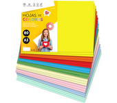 M-Office Folios De Colores A3 80g Para Impresoras y Manualidades, Papel Surtido Para Niños, Paquete Folios Colores Para Tarjetas, Escuela y Proyectos Creativos m-office (500h, Surtido Fuerte+Pastel)