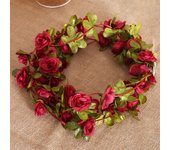 250CM Pink Rose Artificial Silk Flowers Garland Autumn Wedding Home Room Decor Christmas Arrangement Garden Arch Fake Plant Vine