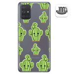 Tumundosmartphone Funda Gel Transparente para Samsung Galaxy A71 diseño Cactus Dibujos