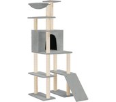Rascador para Gatos con postes de ISAL gris Claro 166 cm