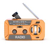 Radio portátil con alarma y generador de manivela de gran capacidad de 2000 mAh, linterna solar para acampar, radio por Internet para uso en exteriores.