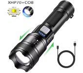 High Power Led Flashlight Ultra Powerful Rechargeable Lamp With Rechargeable Charging Flashlights Portable Very Strong Usb Torch