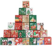 24pcs/set Christmas Advent Calendar Box Kraft Paper Candy Box 24 Days Countdown to Xmas Gift Boxes Navidad New Year Decorations
