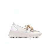 HISPANITAS  MOCASIN PIEL WHITE CAVA