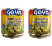 2 BOTES DE RODAJAS DE CHILES JALAPENOS CON MUCHAS VITAMINAS, CALCIO Y PROTEÍNAS 312G. GOYA .ALTA CALIDAD .MEXICO