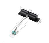 Automatic Door Closer Safety Spring Door Closer, Zinc Alloy Adjustable Closing Door Hinge Door Closer for Door Self Closing, Co