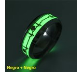 Glow In Dark Ring Luminous Fluorescent Stainless Steel Blue Yellow Light Love Heart Couples Finger Rings Jewelry Gift Anillo