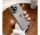 Translucent Ultra Thin Matte Case For iPhone 15 14 13 12 11 Pro Max Metal Glass Camera Protector Ring Hard Cover