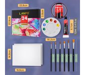 Pintura acrílica en set de 12, 24 o 36 colores (12ml) – Kit para pintura manual, DIY, resistente al agua – Presentación en caja
