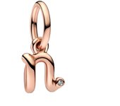 2023 New 925 Silver Plated Rose Gold Letter a-z Script Alphabet Dangle Charm Fit Pan Bracelet DIY Romantic Jewelry Gift