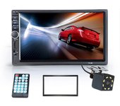 Hippcron Car Radio HD 7" Touch Screen Stereo Bluetooth 12V 2 Din FM ISO Power Aux Input Auto MP5 Player SD USB