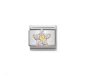 Link Nomination Acero y Oro Rosa "Flor blanca" 430317 03