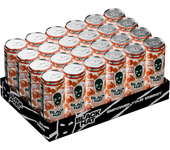 PACK 24 LATAS   Bebida energética Black Hat Peach by Kaydy Cain  Impulsa tu energía con esta bebida energética sabor melocotón del cantante Kaydy Cain