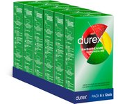 Durex - Preservativos Saboreame para Mayor Sensación, sabor fresa. naranja. platano, manzana, Pack 72 condones para un sexo seguro