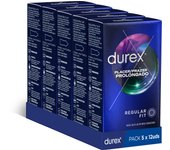 Durex - Condones Placer Prolongado, Pack de 60 Preservativos para Sexo Seguro. Perímetro Regular, Grosor Medio. 5 Cajitas