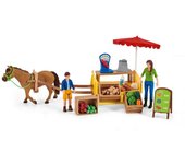 Schleich Tenderete Móvil Granja Educativo - Incluye Caballo y Accesorios