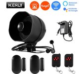 KERUI 120db Siren Alarm Tuya Smart WiFi Loudly Speaker Alarm System with Door Window Sensor Burglar for Home Security