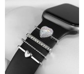 Diamond Metal Charms Decorative Ring For Apple Watch Band Decor Accessories For iWatch Bracelet Silicone Strap 8 7 6 SE 5 4 3