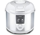 Gastroback 42507 Arrocera eléctrica, Capacidad 3 litros, para cocer 5 Tazas arroz, 700 W, Acero Inoxidable