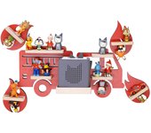 Juego de bomberos de madera estantería infantil Toniebox figuras estantería de pared Tonies caja de música Juego de bomberos de madera estantería infantil Toniebox figuras estantería de pared Tonies caja de música