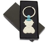 Llavero bebe chupete azul para detalle de bautizo