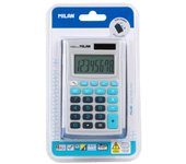 MILAN Blíster Calculadora Gris y Azul 8 Dígitos con funda